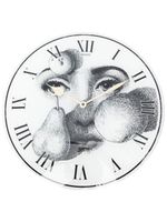 Fornasetti horloge murale à imprimé visage - Blanc - thumbnail