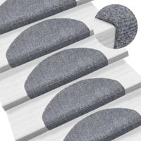 VidaXL Trapmatten zelfklevend 5 stuks 65x21x4 cm lichtgrijs halfrond groot