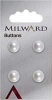 Milward Halve Parel Knoop Wit 11mm (4 stuks)