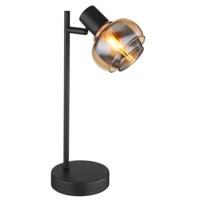 Globo Zwarte tafellampTokki enkel amber smoke glas - 54309TB