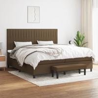 Boxspring met matras stof donkerbruin 200x200 cm