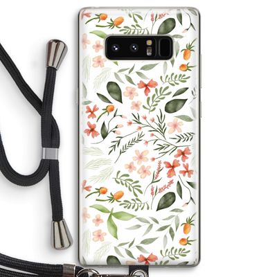 Sweet little flowers: Samsung Galaxy Note 8 Transparant Hoesje met koord