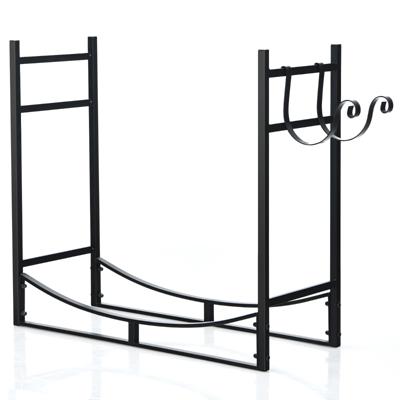 Brandhoutrek Metaal Brandhoutrek Haardhoutrek Haardhoutrek Brandhoutrek Zwart Zonder Haardaccessoires (84 x 33 x 76 cm)
