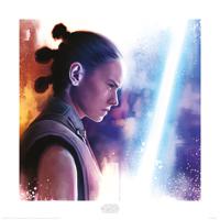 Kunstdruk Star Wars The Last Jedi Rey Lightsaber Paint 40x40cm