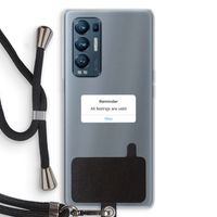 Reminder: Oppo Find X3 Neo Transparant Hoesje met koord
