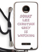 Christian Grey: Motorola Moto Z Force Transparant Hoesje met koord