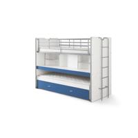 Leen Bakker - Vipack Hoogslaper Bonny - Blauw - 221,5x101,5x161 Cm - Hout - Blauw#Wit - 221.5x101.5x161 Cm