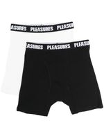 Pleasures lot de deux boxers à bande logo - Noir
