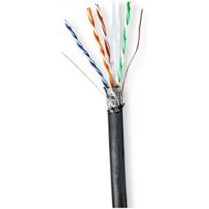 Netwerk Kabel Rol | CAT6 | Solid | S/FTP | Koper | 100.0 m | Buitenshuis | Rond | PE | Zwart | Gift