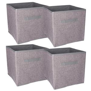 Set van 4x stuks kast opberg/opruim manden grijs 30 x 30 x 30 cm