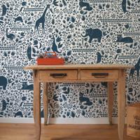 Behang Forest Animals Rol Blauw