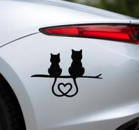 Kattenstaart hart sticker autosticker