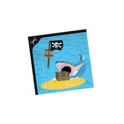 Tafel feest Servetten in thema piraten eiland - 20x stuks - 33 x 33 cm - papier - kinderfeestje