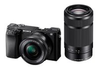 Sony α 6100 + 16-50mm + 55-210mm SLR camerakit 24,2 MP CMOS 6000 x 40000 Pixels Zwart