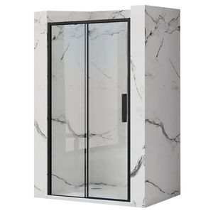 Douchedeur REA Rapid | 120x195 cm | 1 Schuifdeur | Helder glas | Zwart mat beslag