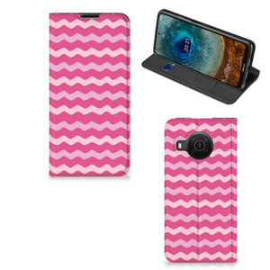 Nokia X20 | X10 Hoesje met Magneet Waves Pink