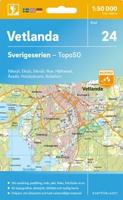 Topografische kaart - Wandelkaart 24 Sverigeserien Vetlanda | Norstedts