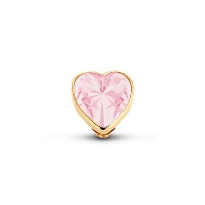 Melano Twisted Heart Steentje Milk Pink Goud