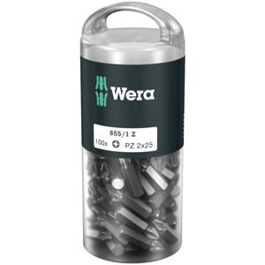 Wera 855/1 Z DIY 100 SiS 05072444001 Kruis-bit PZ 2 Gereedschapsstaal Taai D 6.3 100 stuk(s)