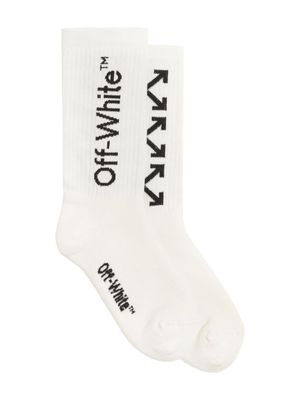 Off-White Kids chaussettes à logo imprimé - Blanc