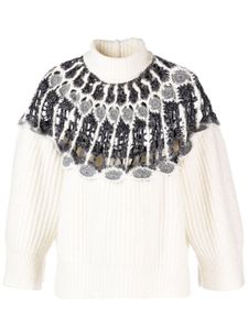 Fabiana Filippi open knit-detail long-sleeve jumper - Tons neutres