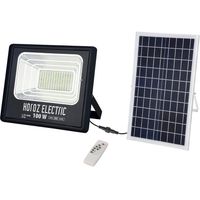LED Floodlight op Zonne-energie - LED Schijnwerper - LED Solar Tuinverlichting Wandlamp - Togre - 100W - Helder/Koud Wit 6400K - Afstandsbediening - Waterdicht IP65 - Aluminium