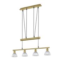 Trio Landelijke hanglamp Levisto 4-lichts goud 371010408 - thumbnail