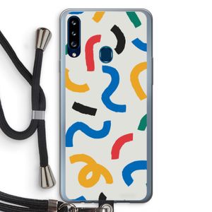Illustratieve pop 2: Samsung Galaxy A20s Transparant Hoesje met koord