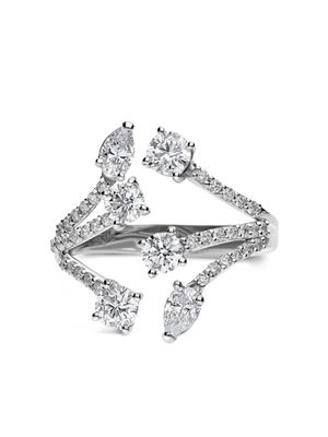LEO PIZZO bague en or blanc 18ct pavée de diamants - Argent