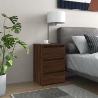 Nachtkastje 40x35x62,5 cm bewerkt hout bruin eikenkleur