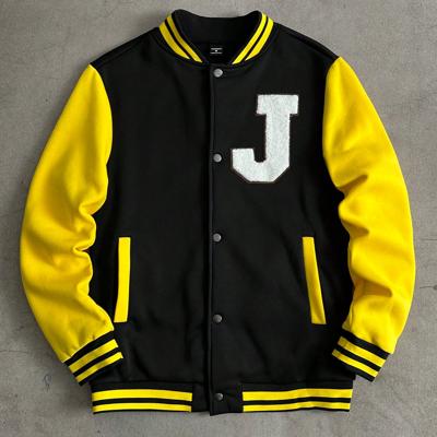 Bon&Bon Men's Color Block Baseball Bomber Jacket with Letter Print Multicolor-3 / XXL