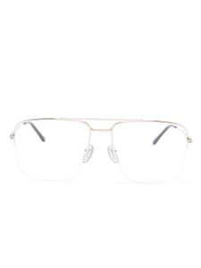 Gucci Eyewear lunettes de vue carrées à logo gravé - Argent