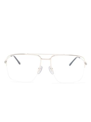 Gucci Eyewear lunettes de vue carrées à logo gravé - Argent