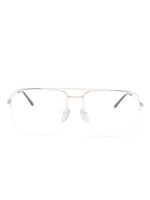 Gucci Eyewear lunettes de vue carrées à logo gravé - Argent - thumbnail