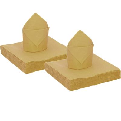 Santex Feest servetten - 40x stuks - goud - 40 x 40 cm - papier