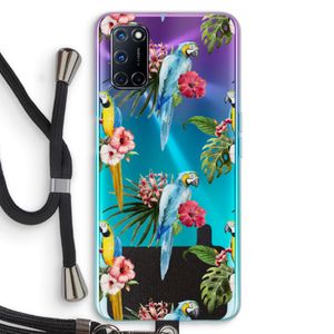 Kleurrijke papegaaien: Oppo A92 Transparant Hoesje met koord