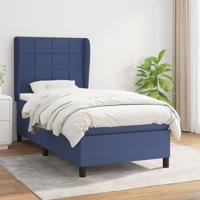 Boxspring met matras stof blauw 100x200 cm