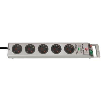 Brennenstuhl 1153340315 Overspanningsveilige stekkerdoos 5-voudig Zilver Randaarde stekker 1 stuk(s)