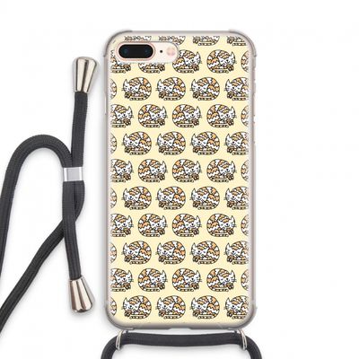 Slapende poes: iPhone 8 Plus Transparant Hoesje met koord
