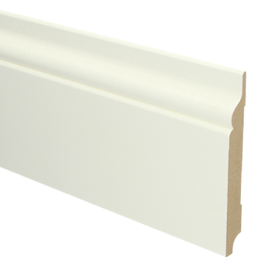 MDF Romantische plint 150x18 voorgelakt RAL9010 - lengte 240cm