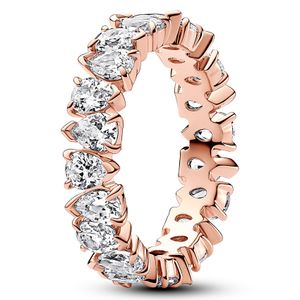 Pandora 183021C01 Ring Alternating Sparkling Band zilver-zirconia rosekleurig-wit