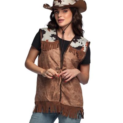 Cowboys/Western carnaval verkleed shirt/jack/vestje - bruin - voor vrouwen - one size