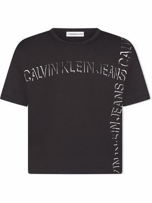 Calvin Klein Kids t-shirt à logo imprimé - Noir