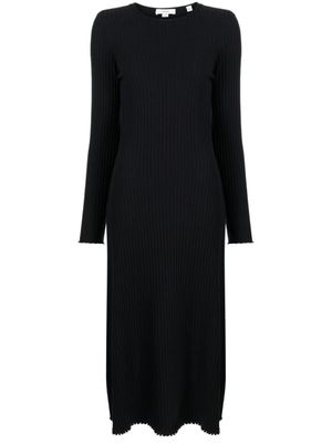 Vince robe mi-longue en maille nervurée - Bleu
