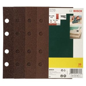 Bosch Accessoires 25-delige schuurbladenset 125mm voor excenterschuurmachines, korrel 40, 60, 80, 120 - 2607019495