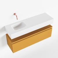 Toiletmeubel Mondiaz Andor | 100 cm | Meubelkleur Ocher | Lex vrijhangend wastafel Talc Links | Zonder kraangat