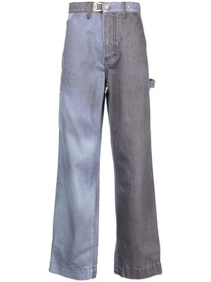 OBJECTS IV LIFE pantalon droit à design bicolore - Bleu