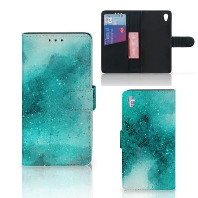 Hoesje Sony Xperia Z3 Painting Blue | Portemonnee hoesje
