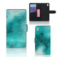 Hoesje Sony Xperia Z3 Painting Blue | Portemonnee hoesje