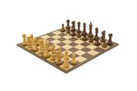 De Pioneer Opvouwbare Schaakset van Gouden Rozenhout en Walnoot